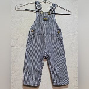 OshKosh B'gosh Navy and White Striped Overalls